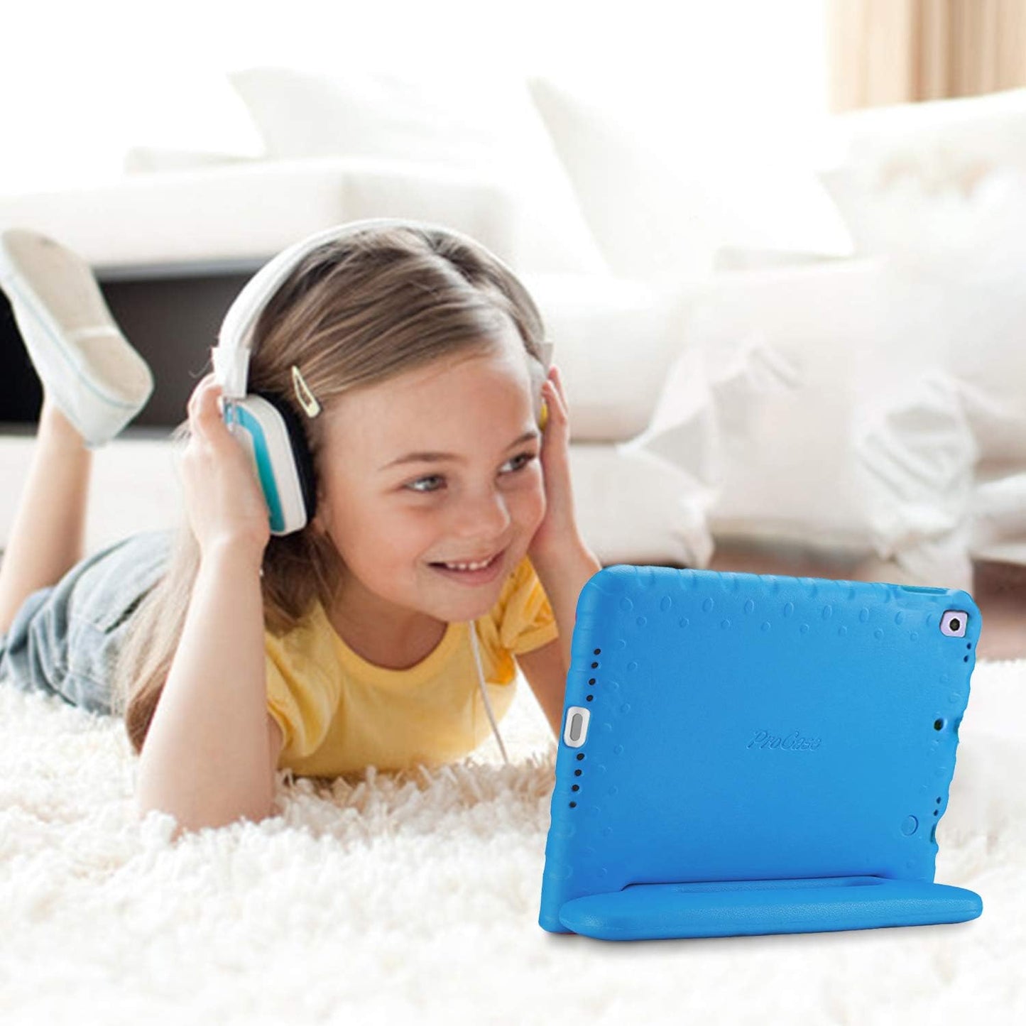 Kids Case for Ipad 9Th Generation/Ipad 8/Ipad 7, Ipad 10.2 Case 2021 2020 2019/Ipad Air 10.5/Ipad Pro 10.5 Kids Case, Shockproof Lightweight Case with Convertible Handle Stand-Blue