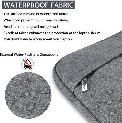 Laptop Bag Carrying Case 14 15 15.6 Inch with Shoulder Strap,Slim Computer Sleeve Cover Compatible with Macbook Pro 16,Surface Laptop 3/4,HP Pavilion 15,Dell XPS 15,Acer Chromebook,Grey