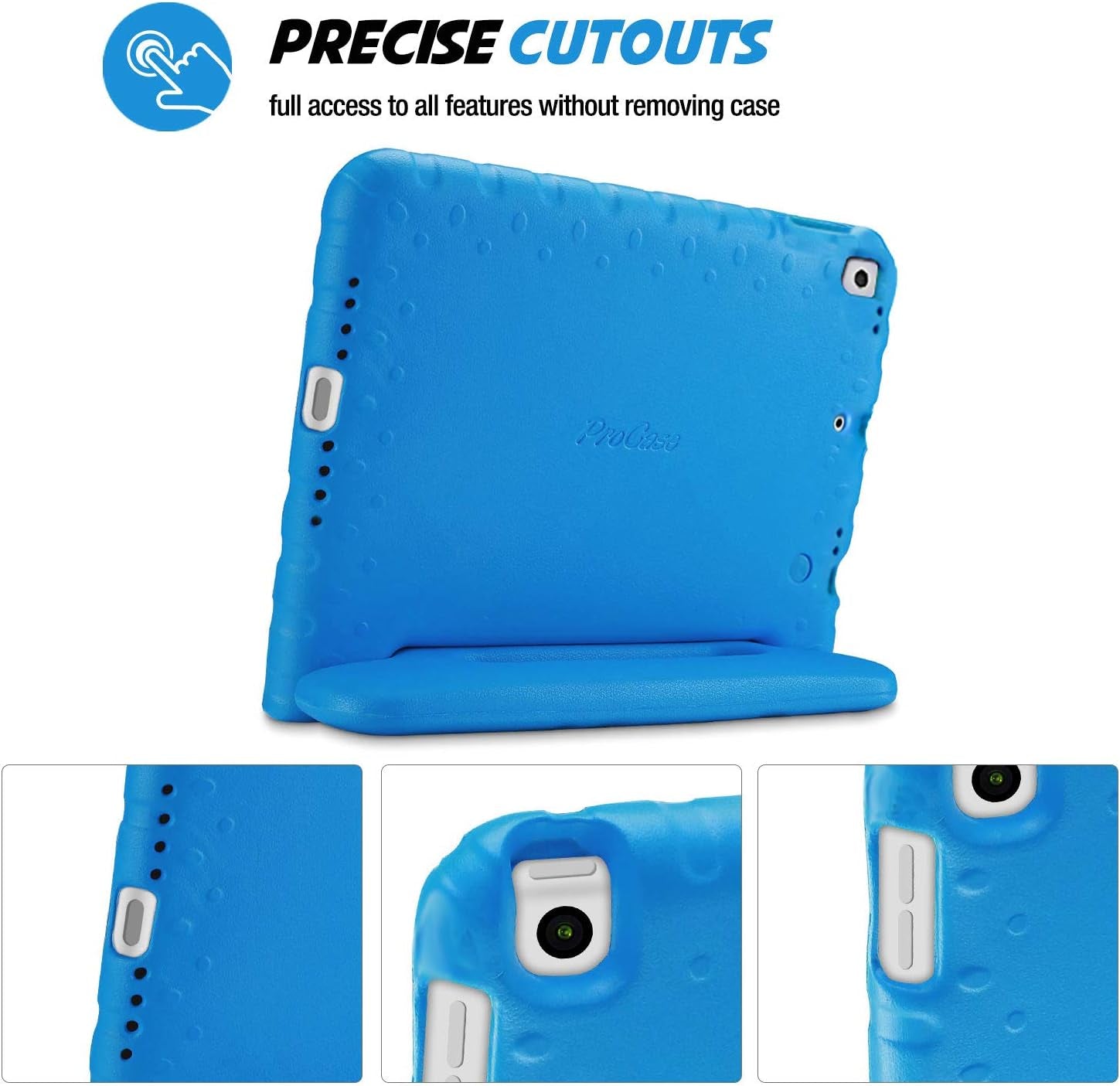 Kids Case for Ipad 9Th Generation/Ipad 8/Ipad 7, Ipad 10.2 Case 2021 2020 2019/Ipad Air 10.5/Ipad Pro 10.5 Kids Case, Shockproof Lightweight Case with Convertible Handle Stand-Blue